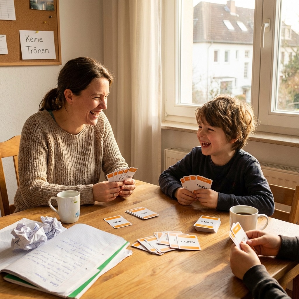 Kind bei entspannten Hausaufgaben