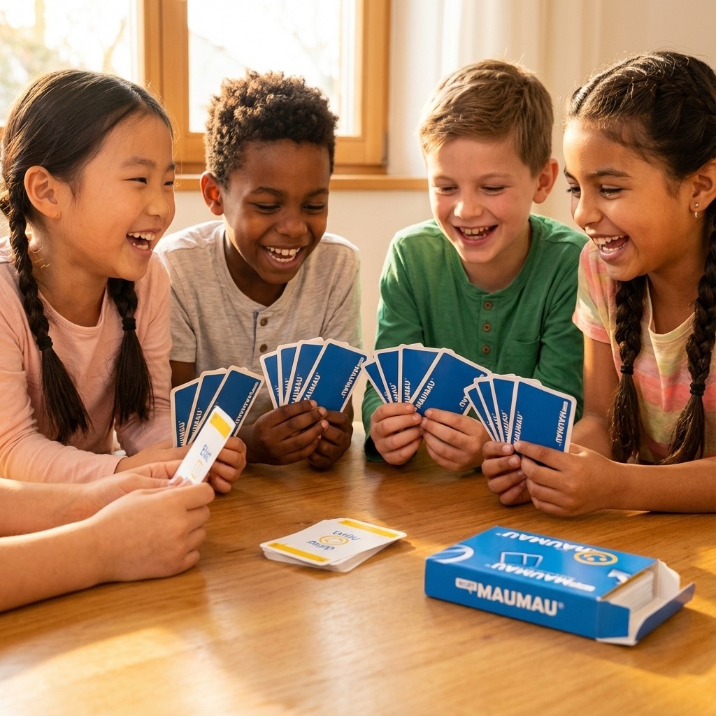 Spielkarten bilden eine Brücke über ein Hindernis aus Büchern